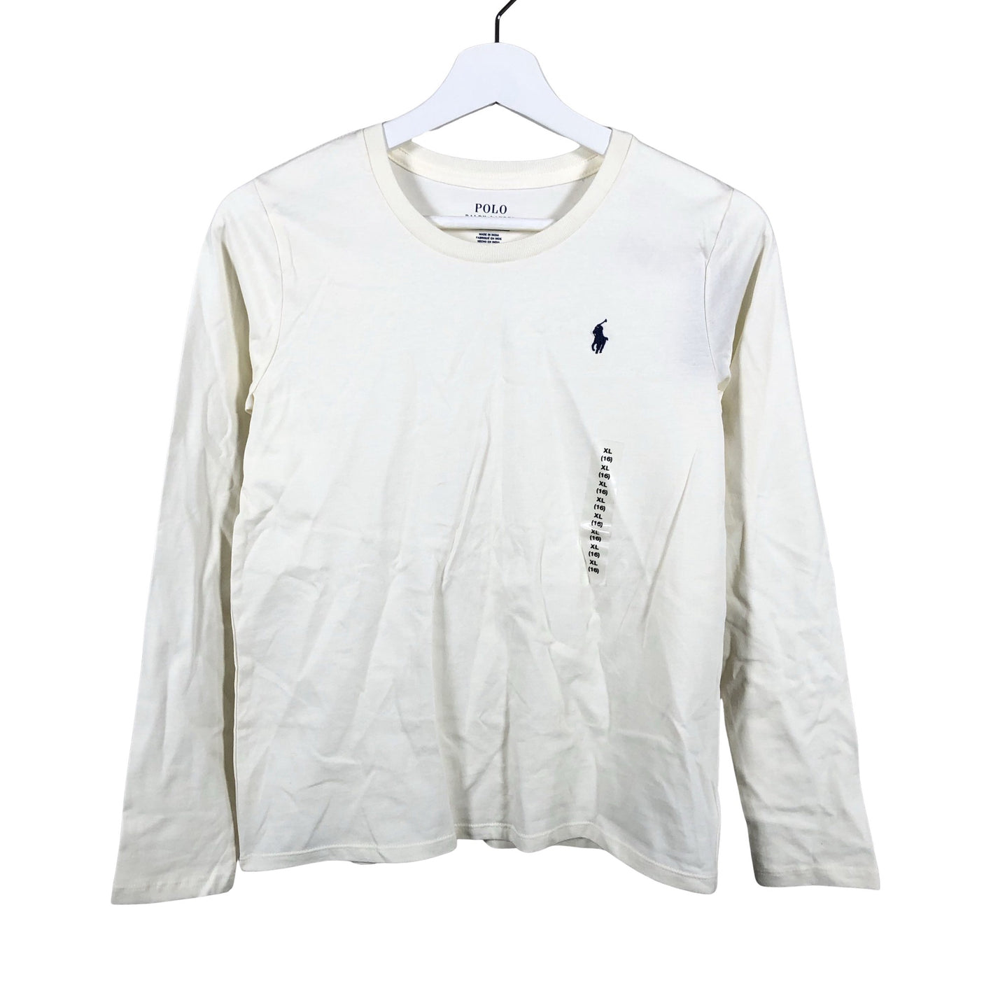 Unisex Polo Ralph Lauren - Tricot shirt, size 158 - 164 - White (1)