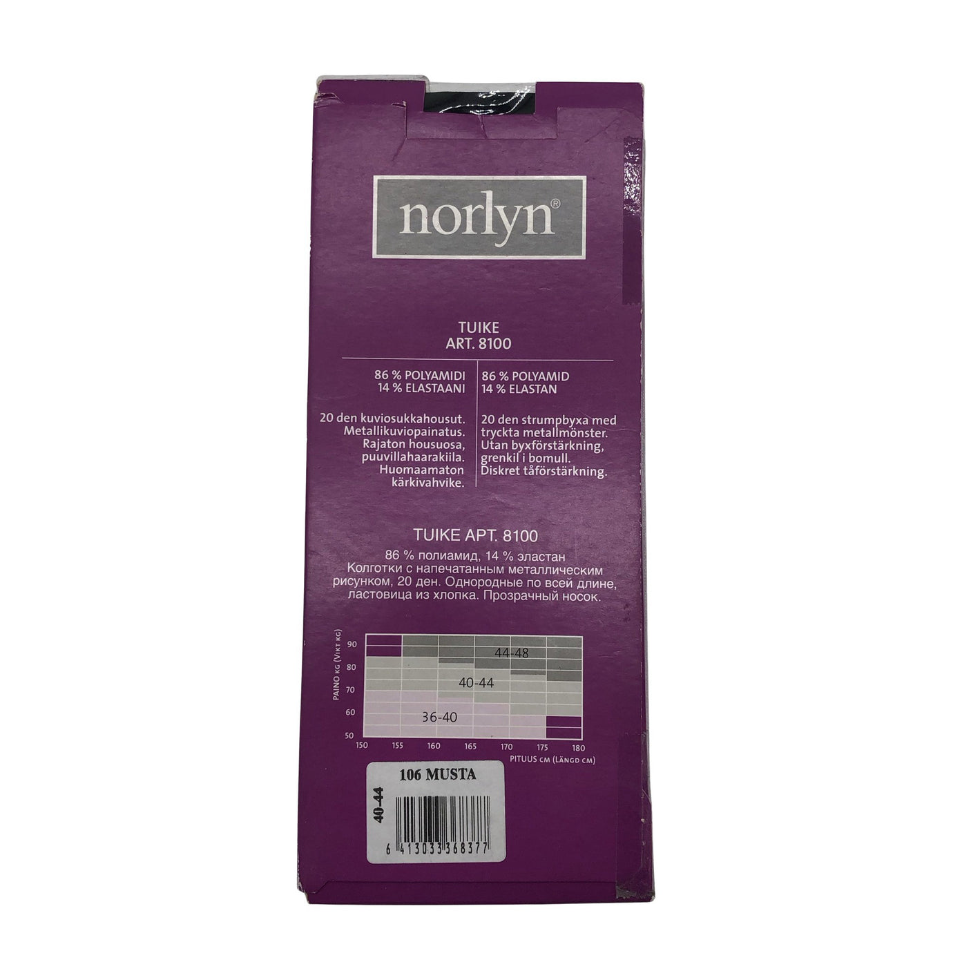 Unisex Norlyn - Stockings, thin, size 44 - Black (3)