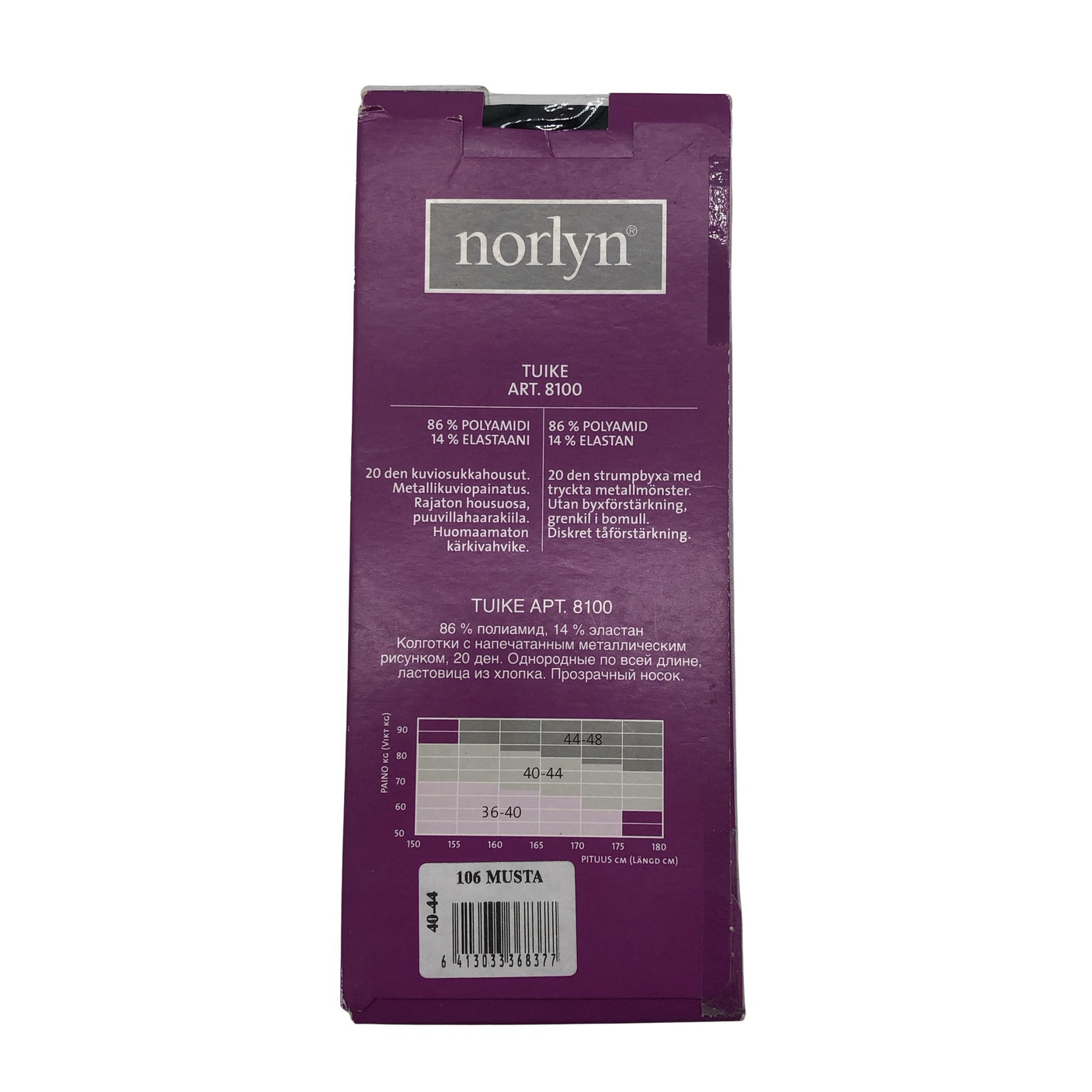 Unisex Norlyn - Stockings, thin, size 44 - Black (4)