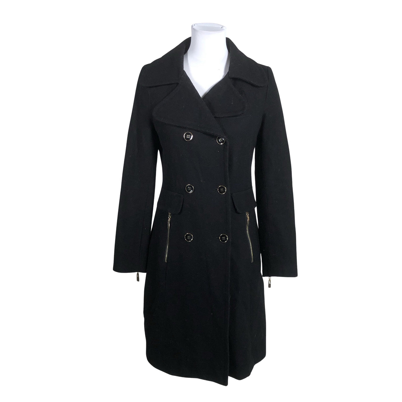 Unisex Monton - Wool coat, size 36 - Black (1)