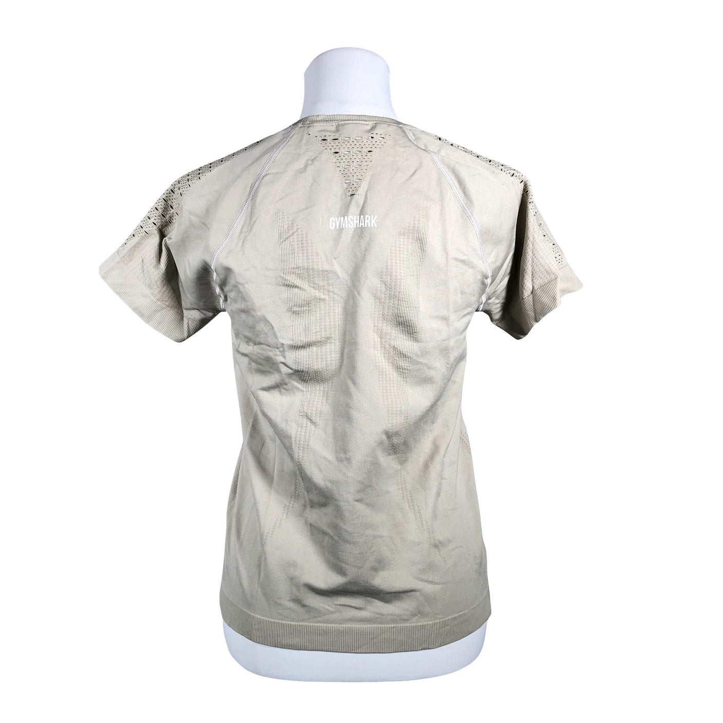 Unisex Gymshark - Sports shirt, short sleeve, size 36 - Beige (2)