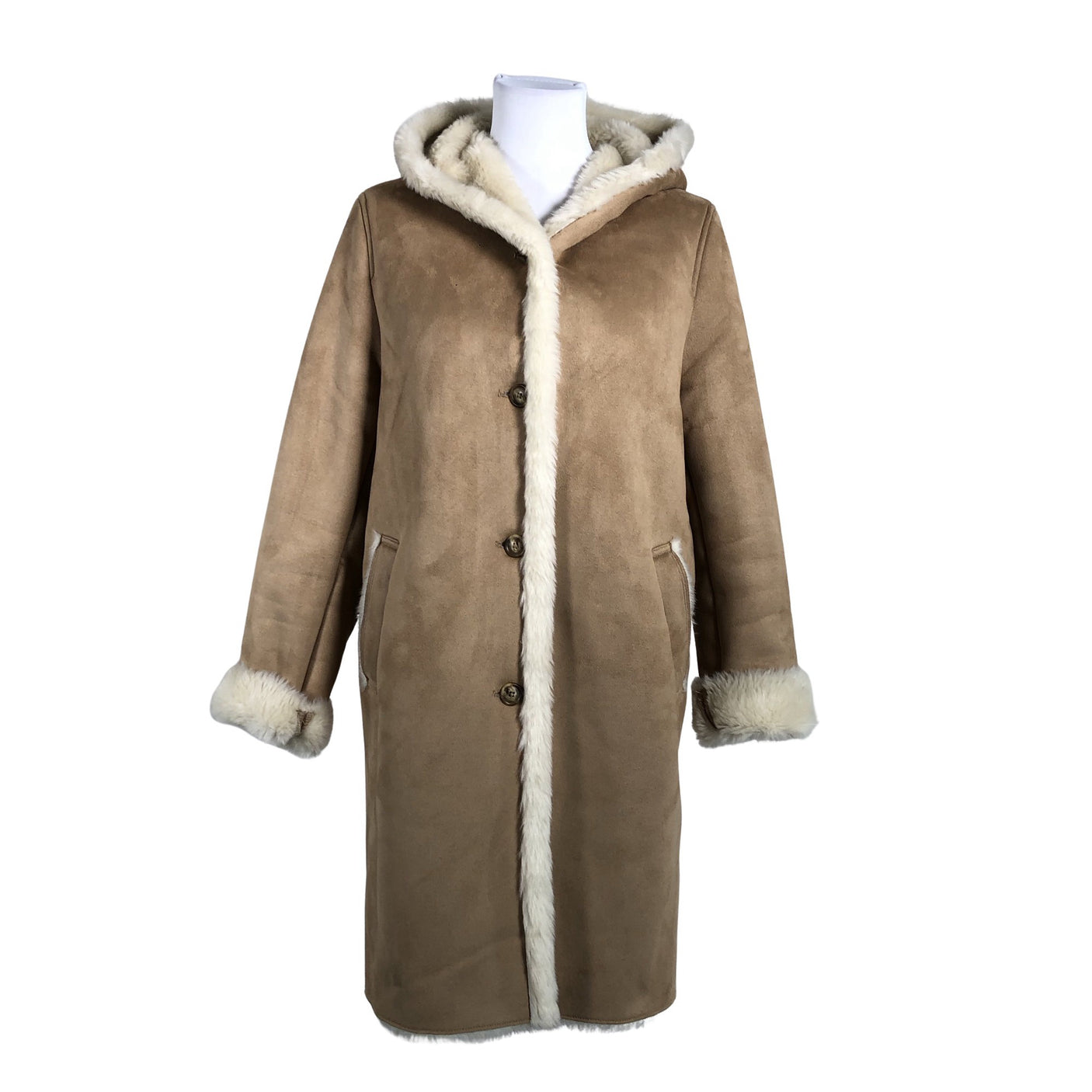 Unisex Uniqlo - Faux fur coat, size 38 - Beige (1)