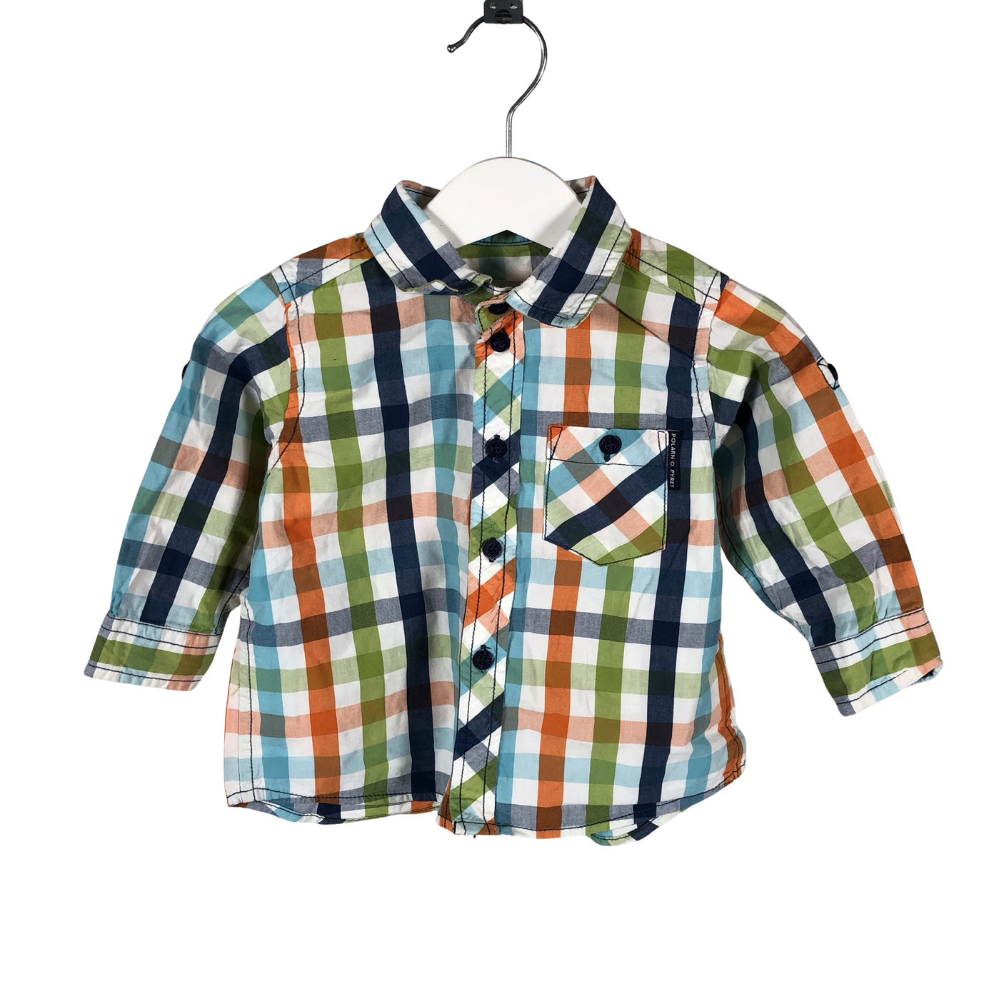 Unisex Polarn O. Pyret - Collared shirt, size 68 - 74 - Blue (1)