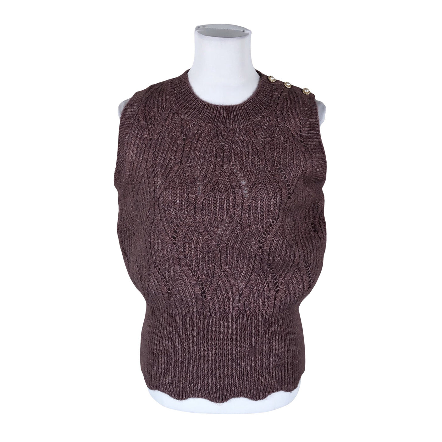 Unisex Holly & Whyte by Lindex - Knit vest, size 36 - Wine red (1)