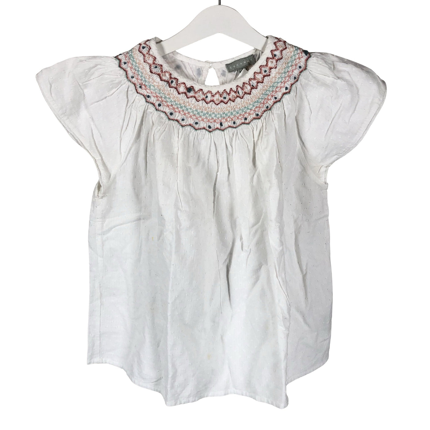 Unisex Coconut - Short-sleeved blouse, size 158 - 164 - White (1)