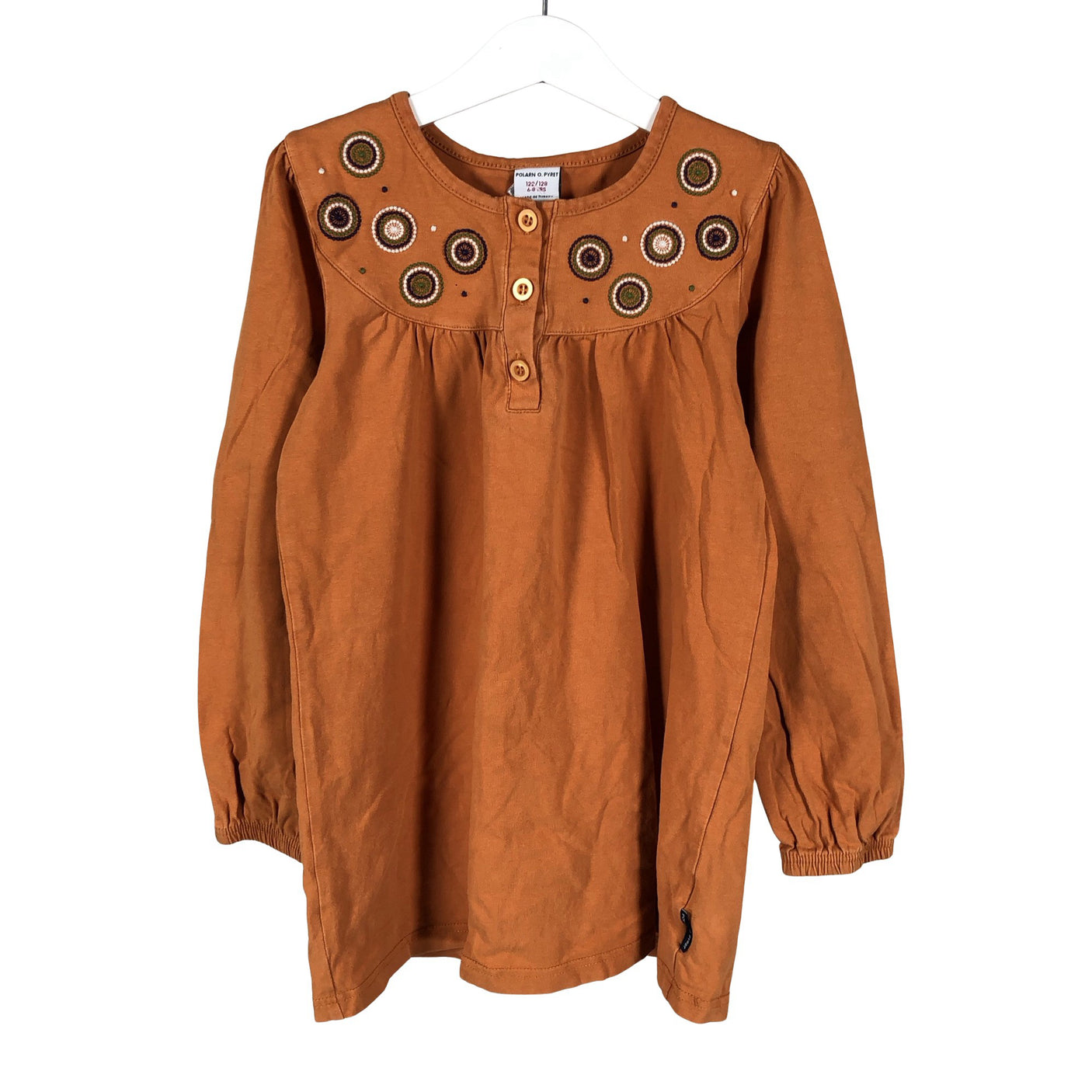 Unisex Polarn O. Pyret - Tricot tunic, size 122 - 128 - Orange (1)