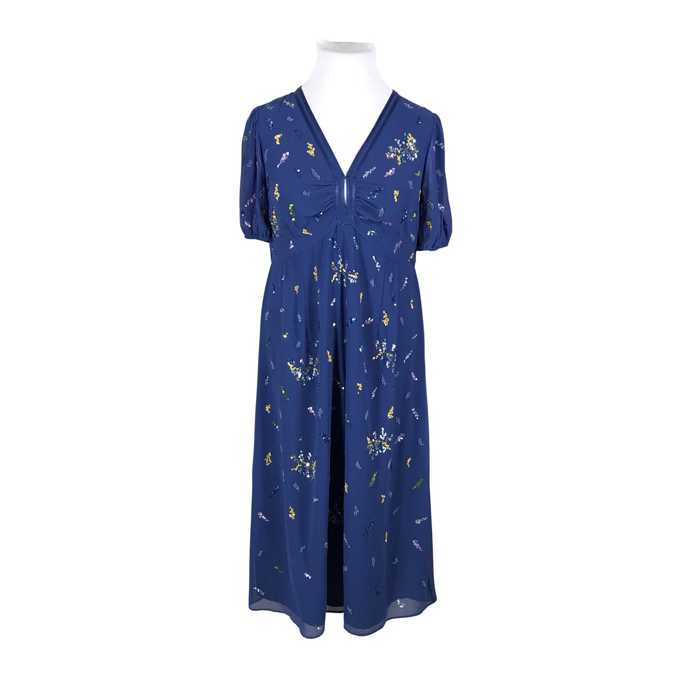 Unisex Monsoon - Schiffon dress, size 44 - Blue (1)