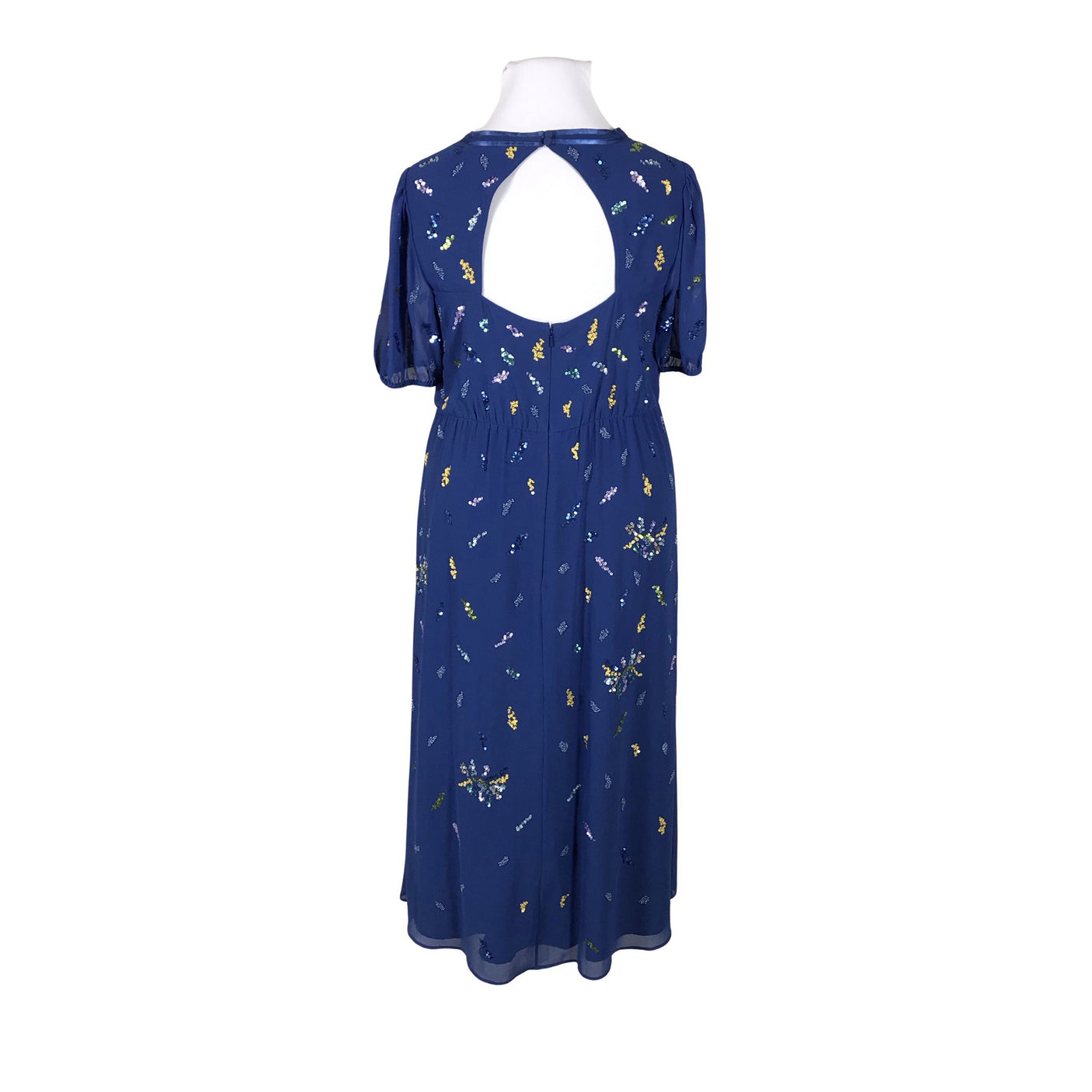 Unisex Monsoon - Schiffon dress, size 44 - Blue (2)