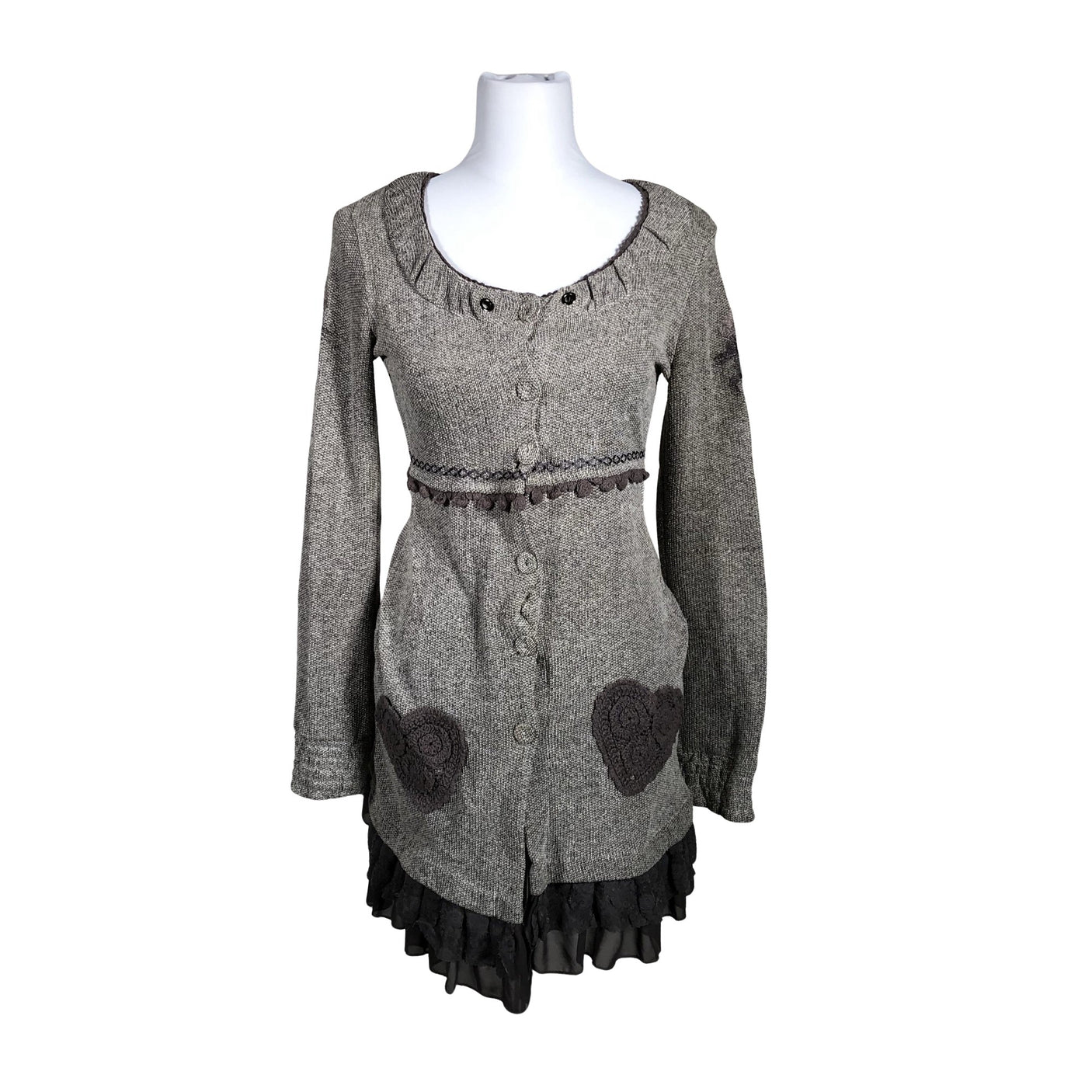 Unisex Cream - Cardigan, size 36 - Gray (1)