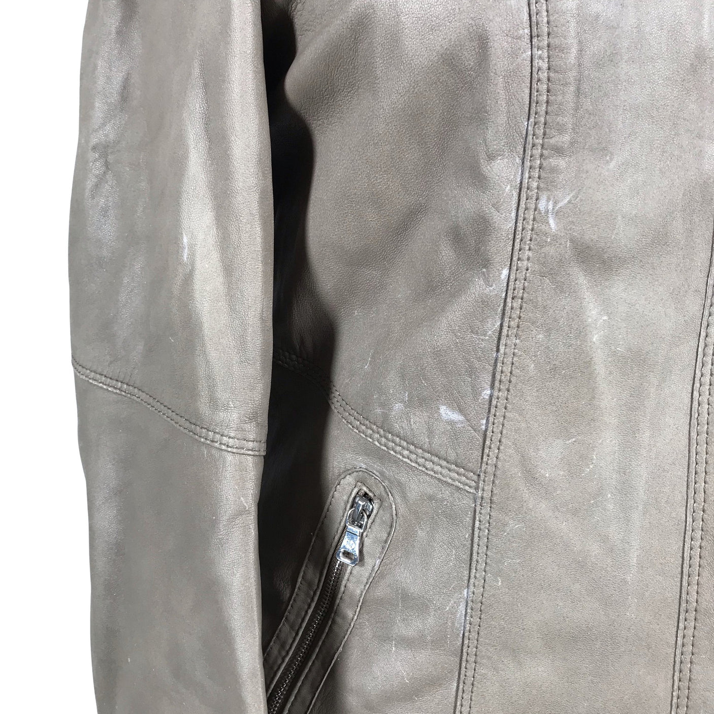 Unisex Gerry Weber - Leather jacket, size 42 - Gray (2)