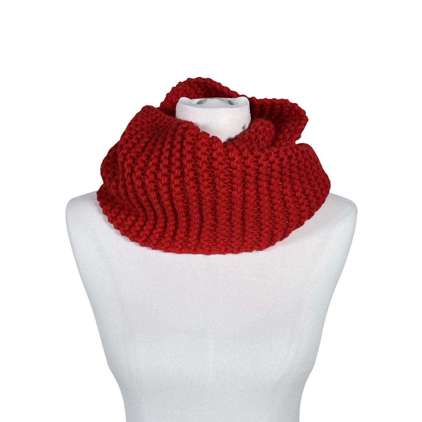 Unisex Handmade - Circle scarf, size Ei kokoa - Red (1)