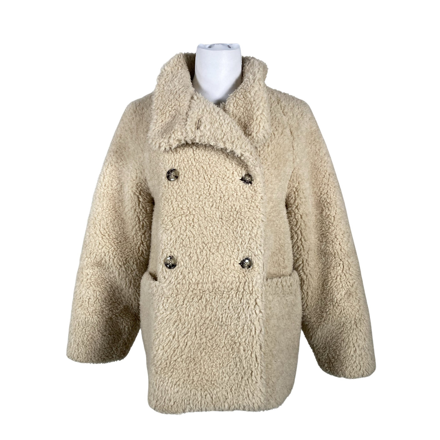 Unisex &Other Stories - Faux fur coat, size 34 - Beige (1)