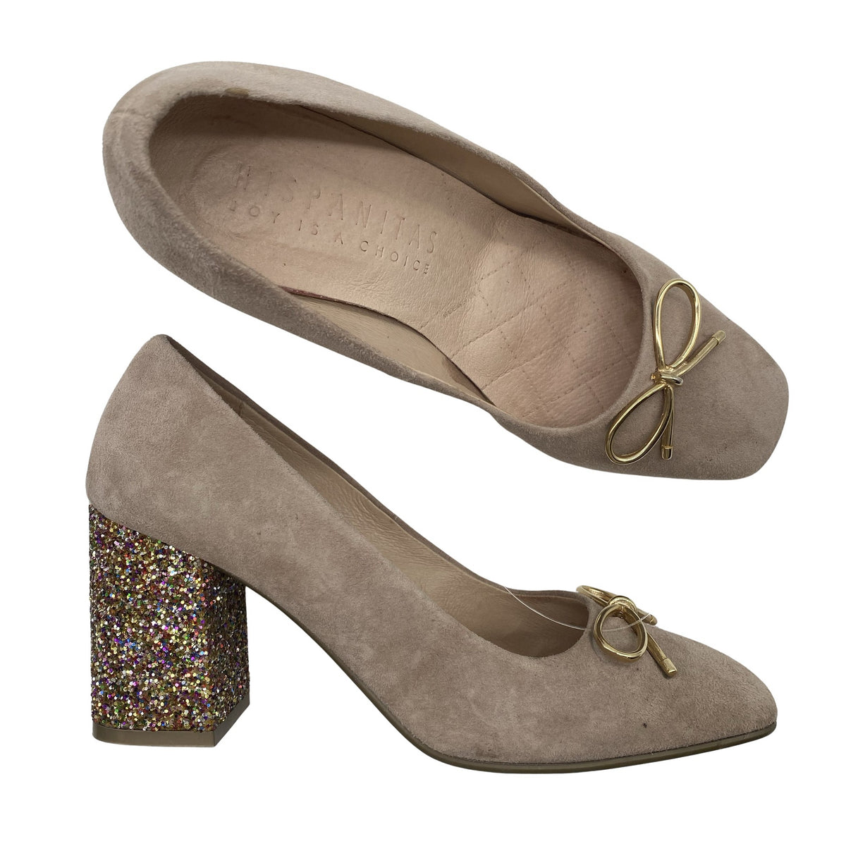Unisex Hispanitas - Evening high heels, size 37 - Beige (1)