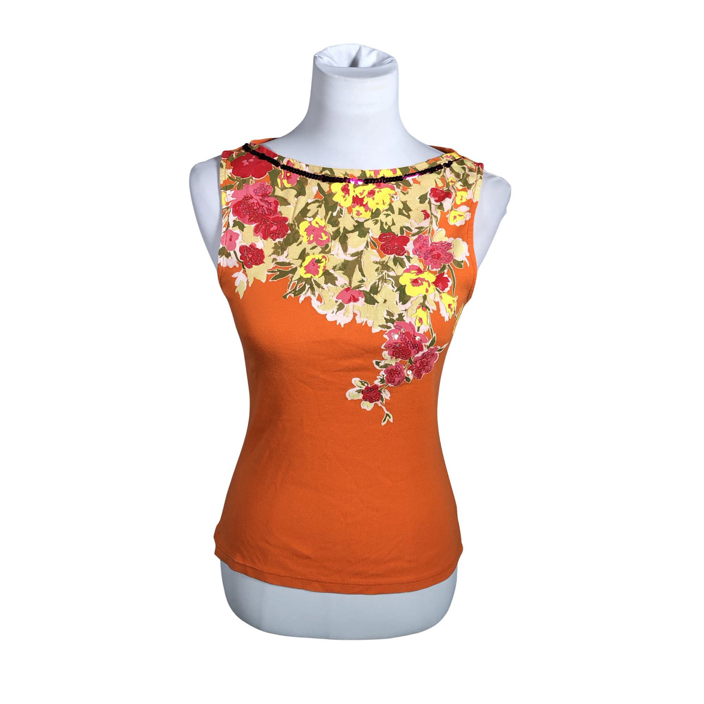 Unisex Benetton - Tricot tank top, size 36 - Orange (1)