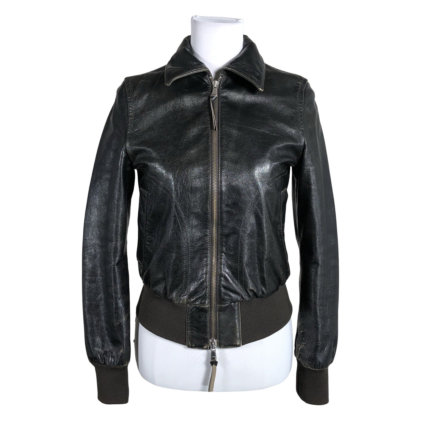 Unisex Benetton - Leather jacket, size 36 - Brown (2)