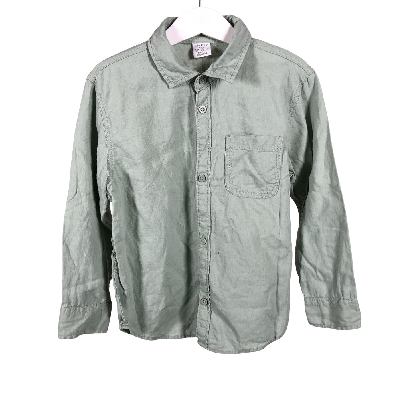 Unisex Lindex - Collared shirt, size 110 - 116 - Green (1)