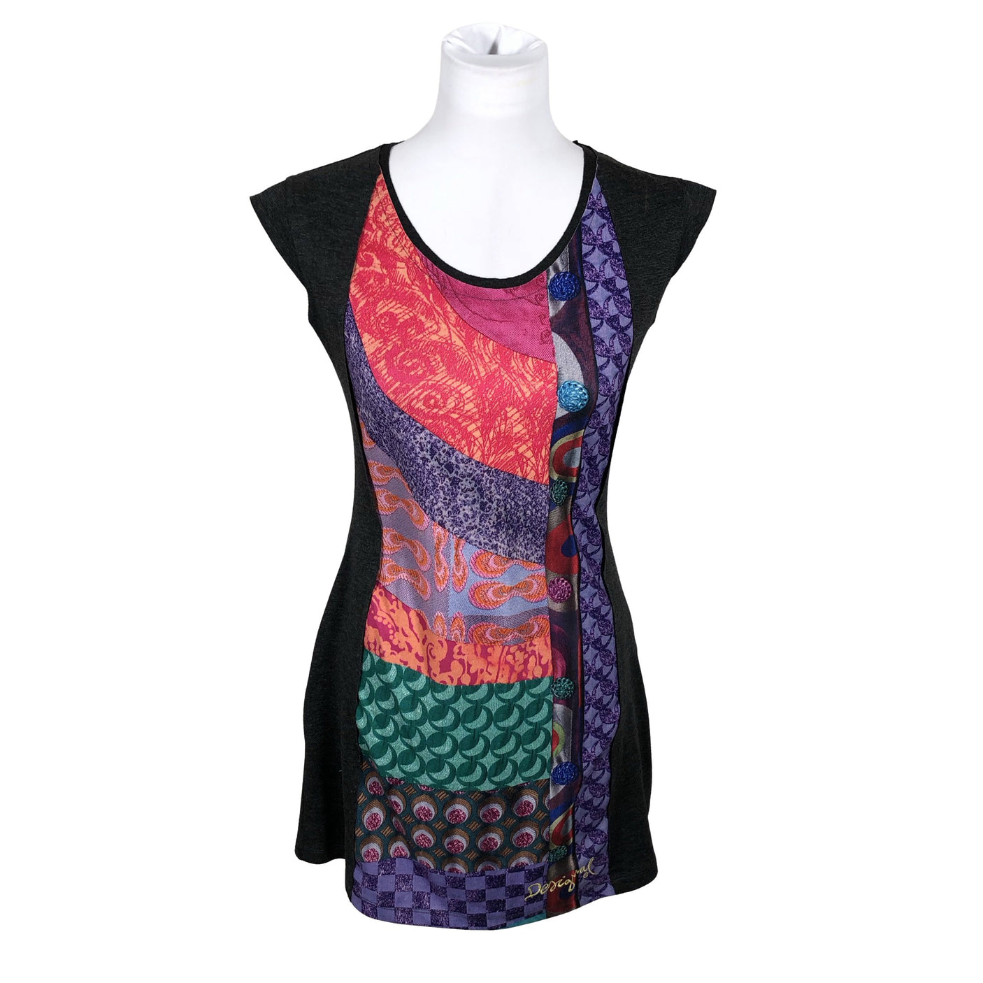 Unisex Desigual - Tricot dress, size 38 - Gray (2)