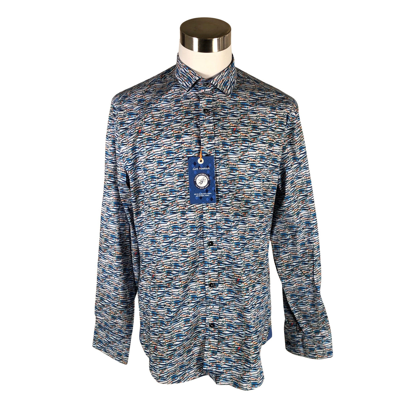Unisex A Fish Named Fred - Collared shirt, size XL - Blue (1)