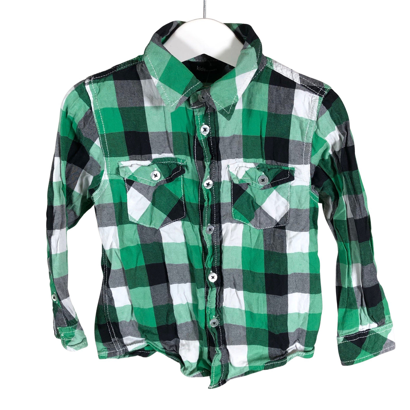 Unisex Lindex - Collared shirt, size 98 - 104 - Green (1)