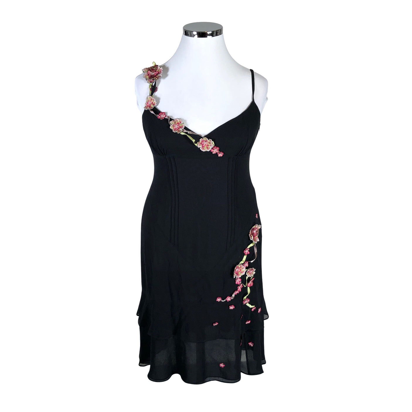 Unisex Karen Millen - Schiffon dress, size 42 - Black (1)