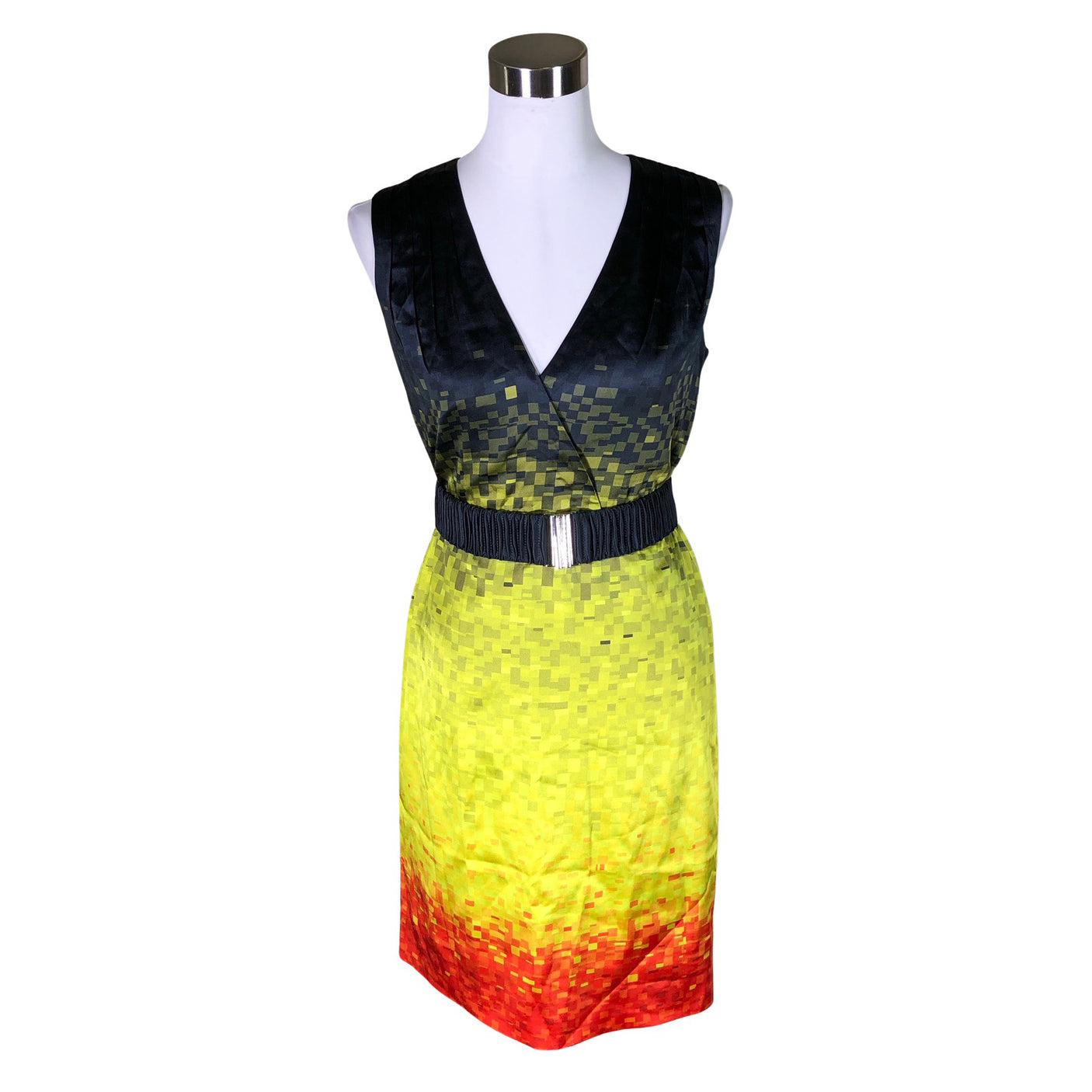 Unisex Karen Millen - Schiffon dress, size 38 - Yellow (1)