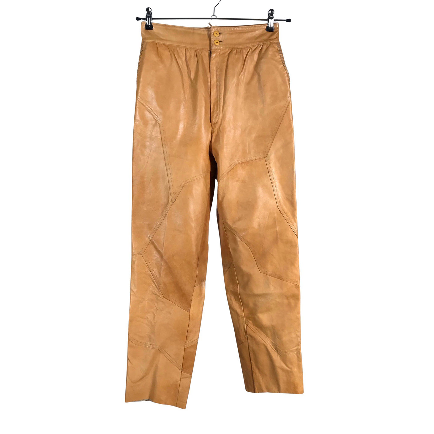 Unisex Friitala - Leather pants, size 40 - Yellow (1)