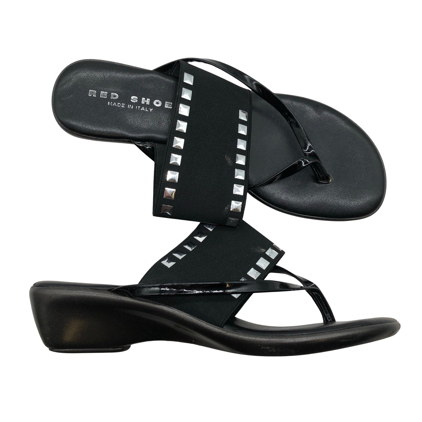 Unisex Red Shoe - Wedge sandals, size 39 - Black (1)