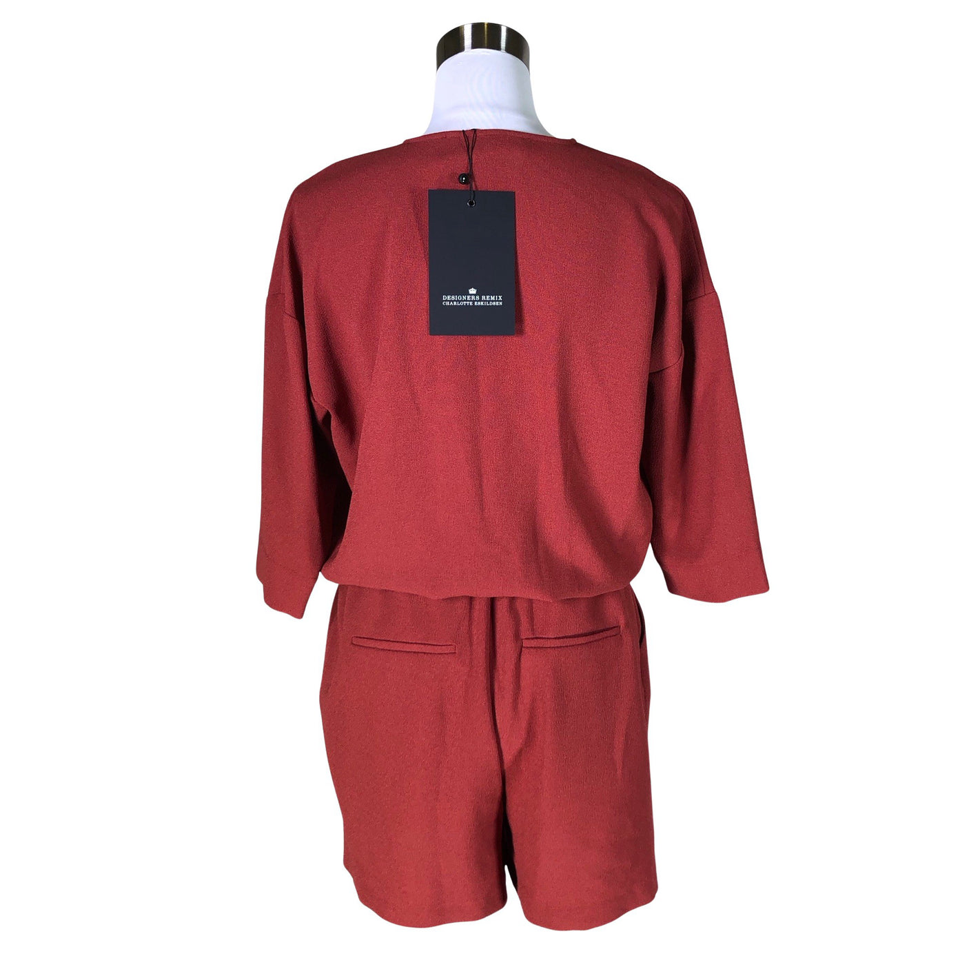 Unisex Designers Remix - Short overalls, size 38 - Wine red (2)