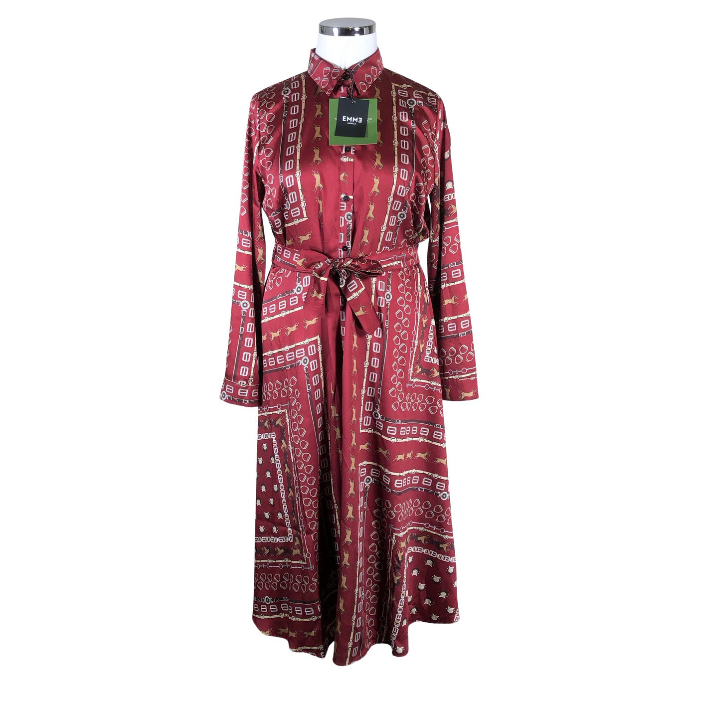Unisex Emme Marella - Schiffon dress, size 42 - Wine red (1)