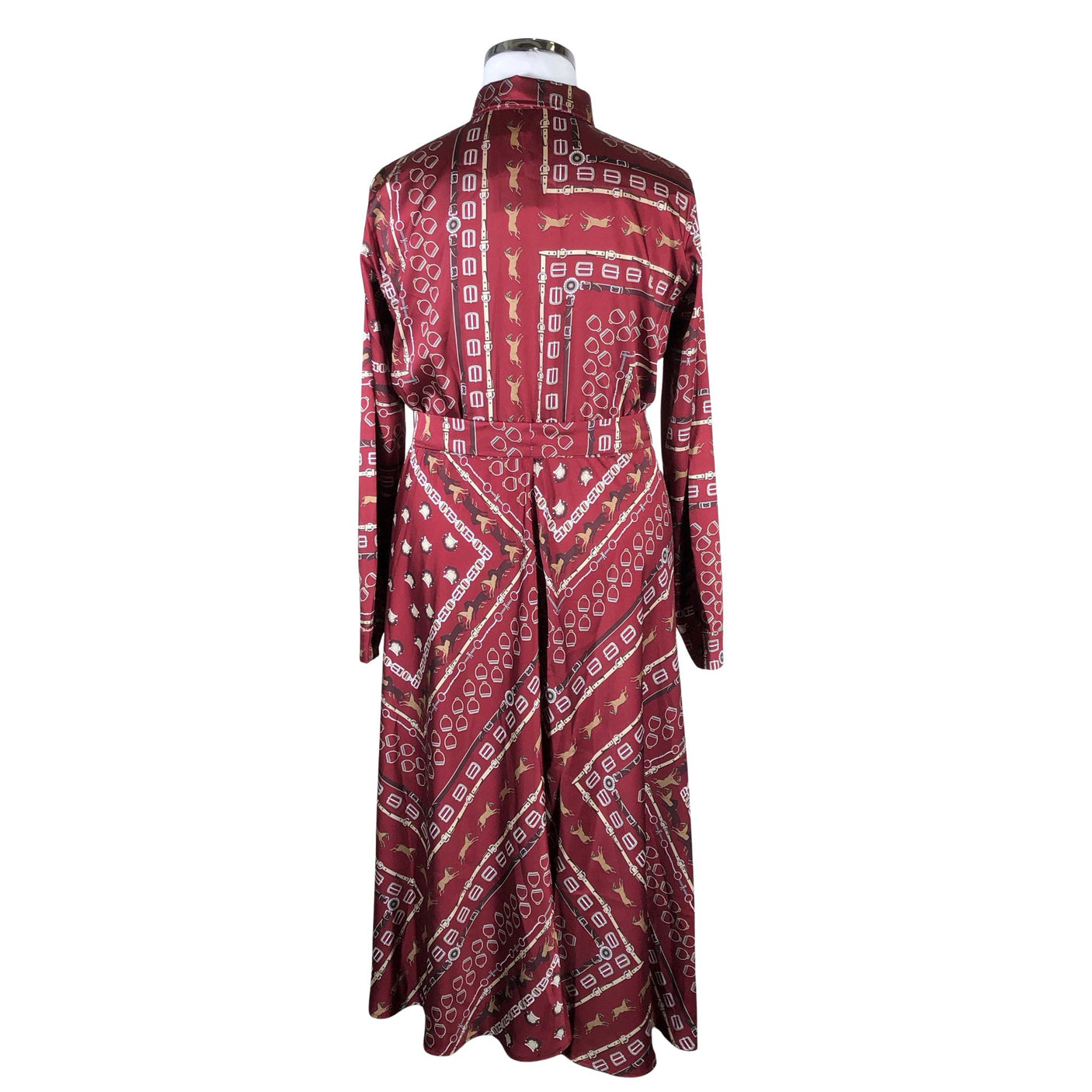 Unisex Emme Marella - Schiffon dress, size 42 - Wine red (2)