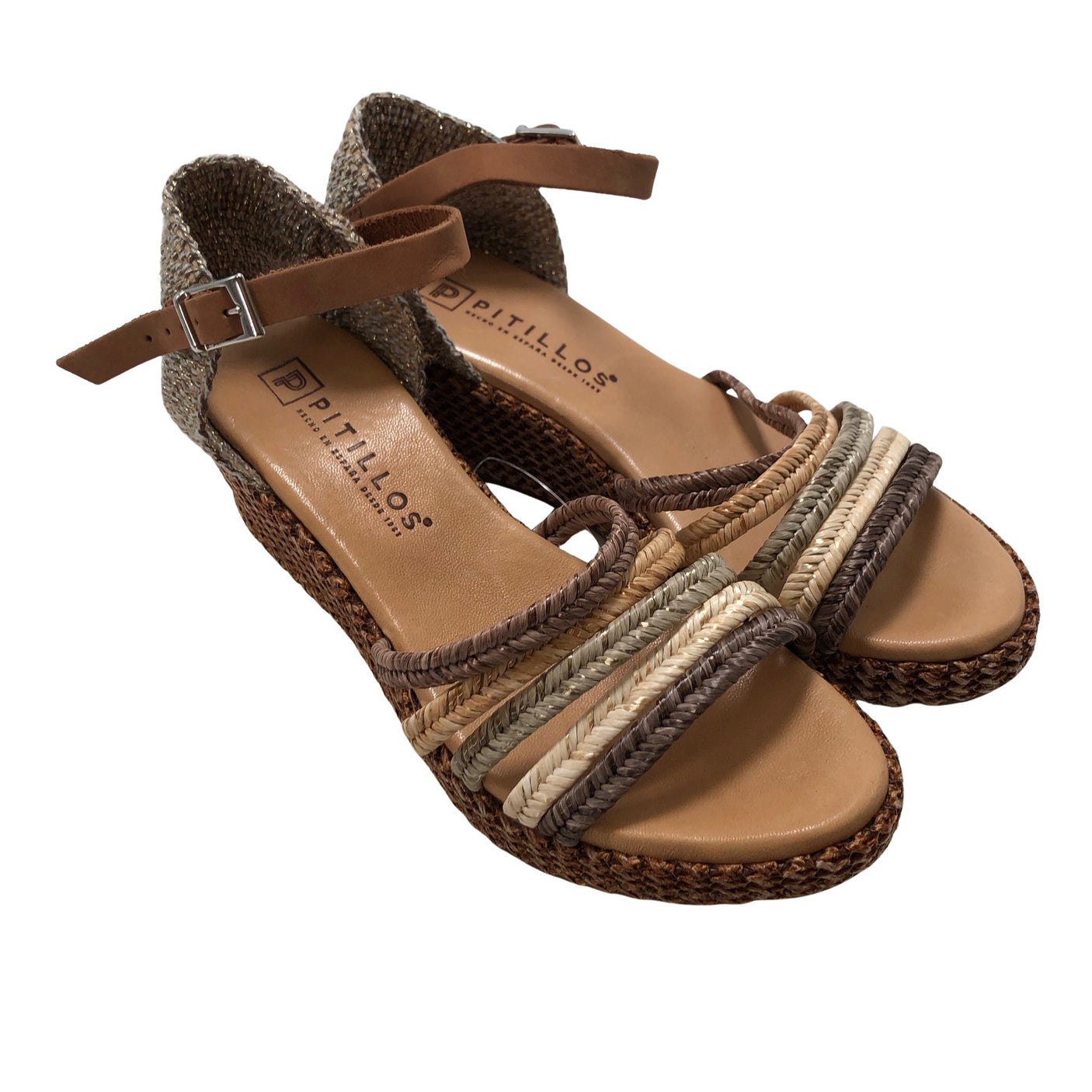 Unisex Pitillos - Wedge sandals, size 39 - Brown (2)