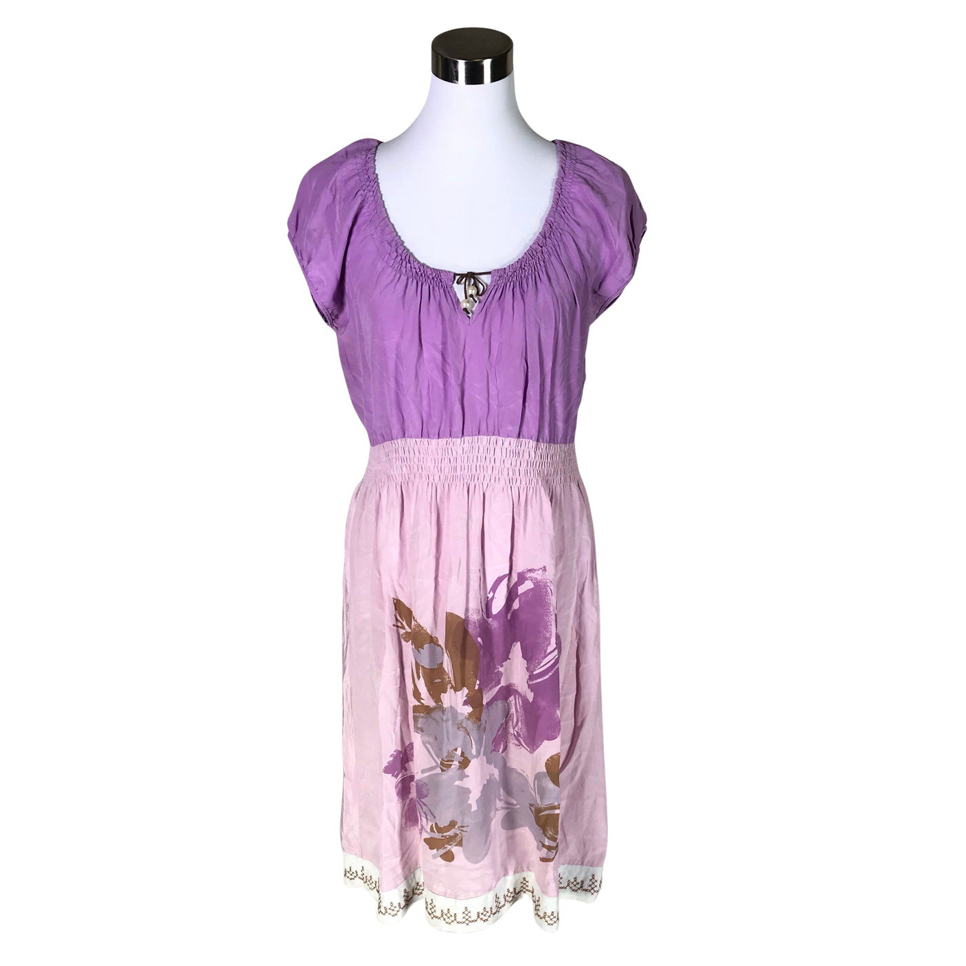 Unisex Cream - Schiffon dress, size 38 - Violet (1)