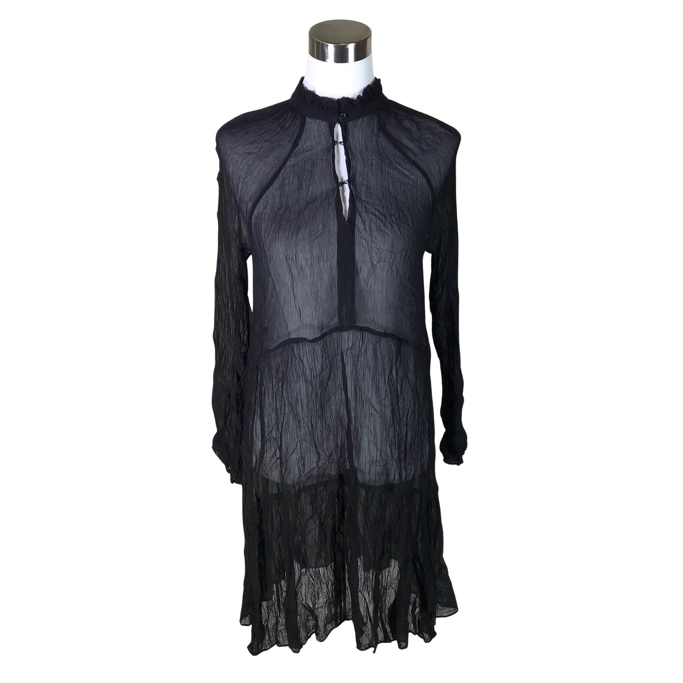Unisex Second Female - Schiffon dress, size 38 - Black (1)