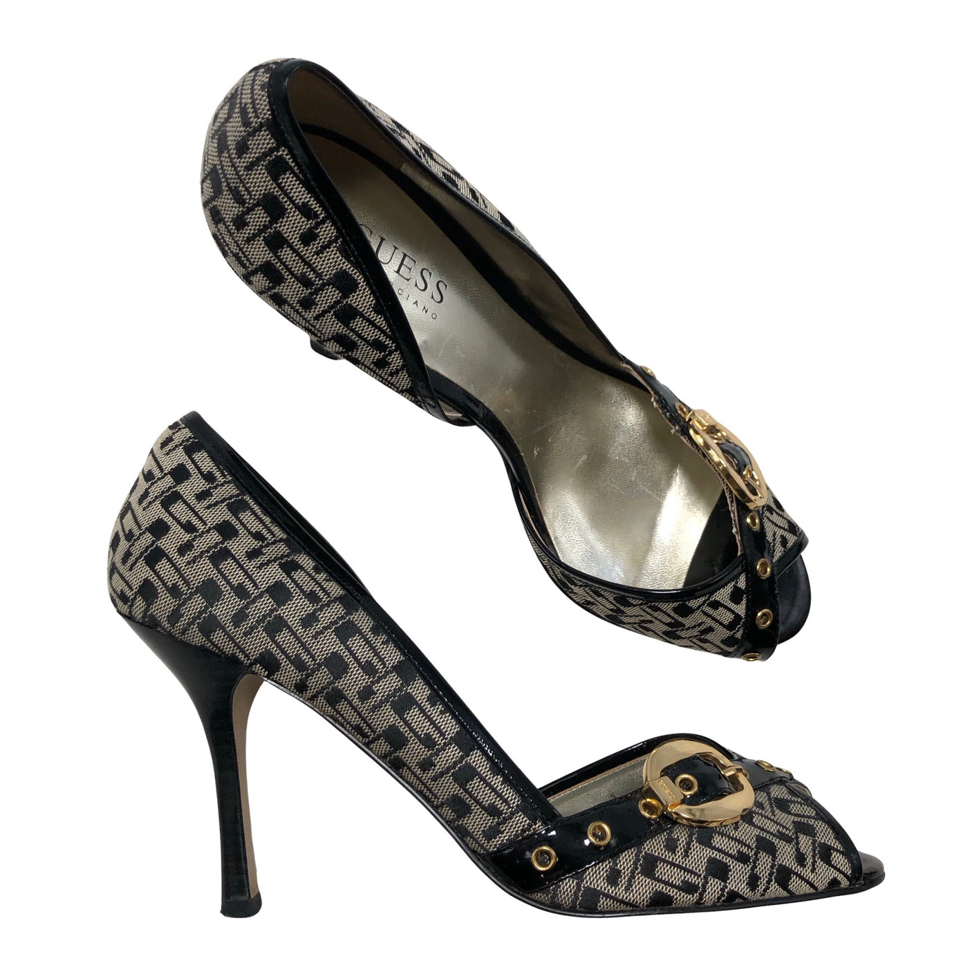 Unisex Guess - Open toe high heel shoes, size 40 - Beige (1)