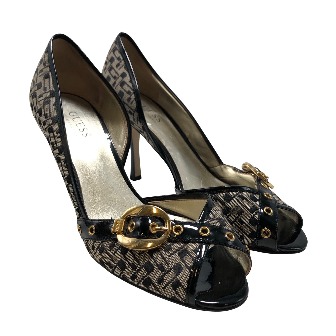 Unisex Guess - Open toe high heel shoes, size 40 - Beige (2)
