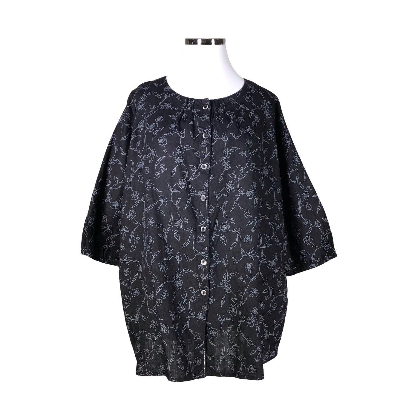 Unisex Linogija - Tunic, size 44 - Black (1)