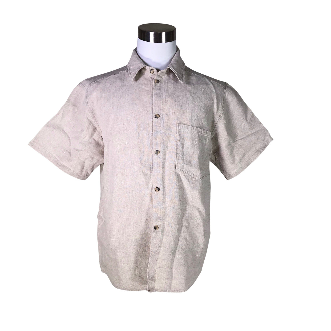 Unisex Handmade - Collared shirt, size L - Beige (1)