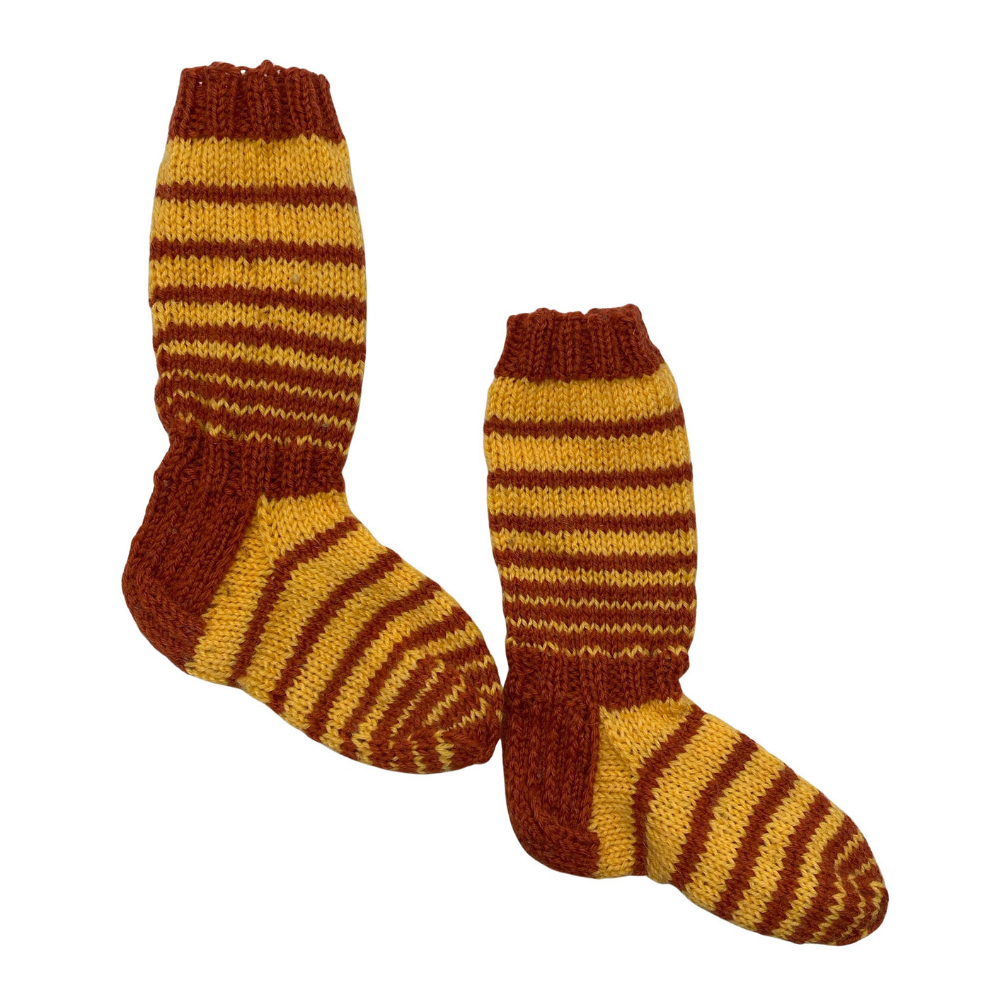 Unisex Handmade - Wool socks, size 25 - Brown (1)