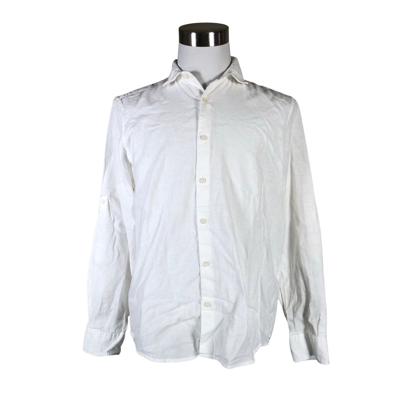 Unisex Perry Ellis - Collared shirt, size L - Natural white (1)