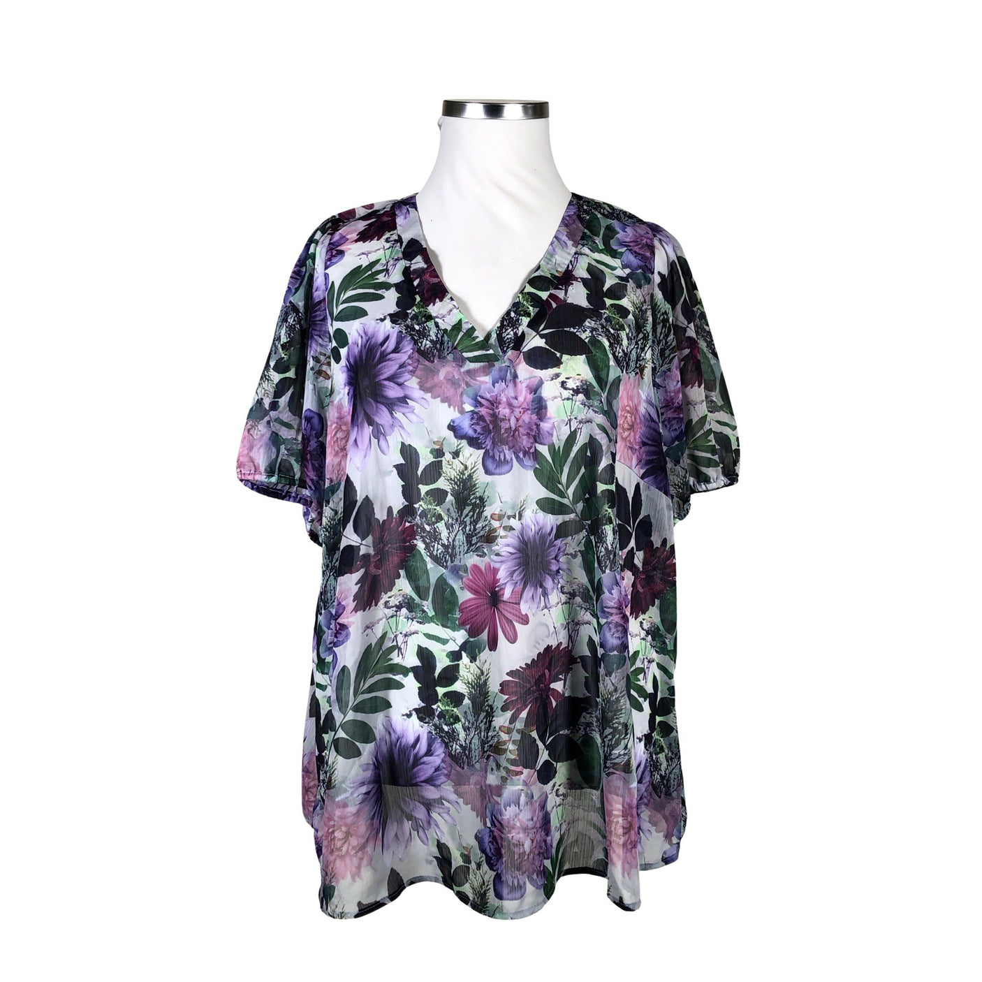 Unisex Zizzi - Short-sleeved blouse, size 50 - Violet (1)
