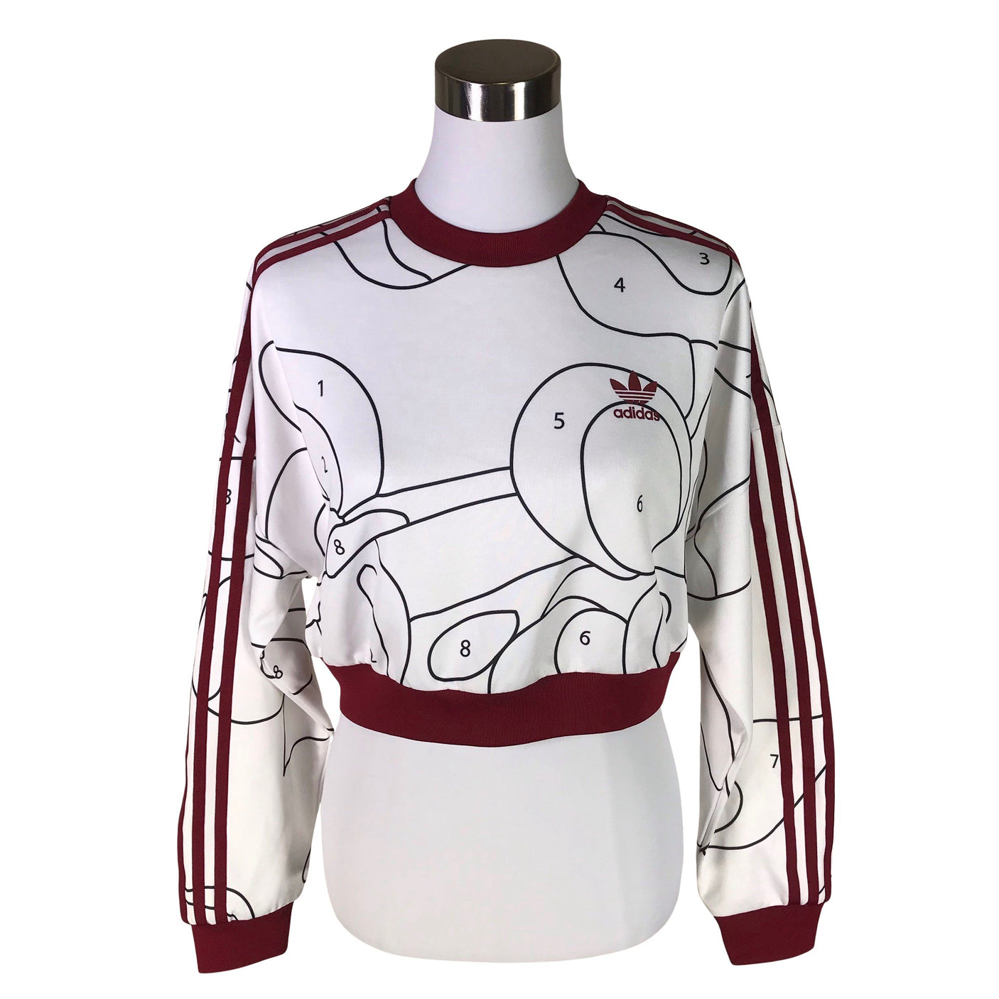 Unisex Adidas - Tricot shirt, size 38 - Wine red (1)