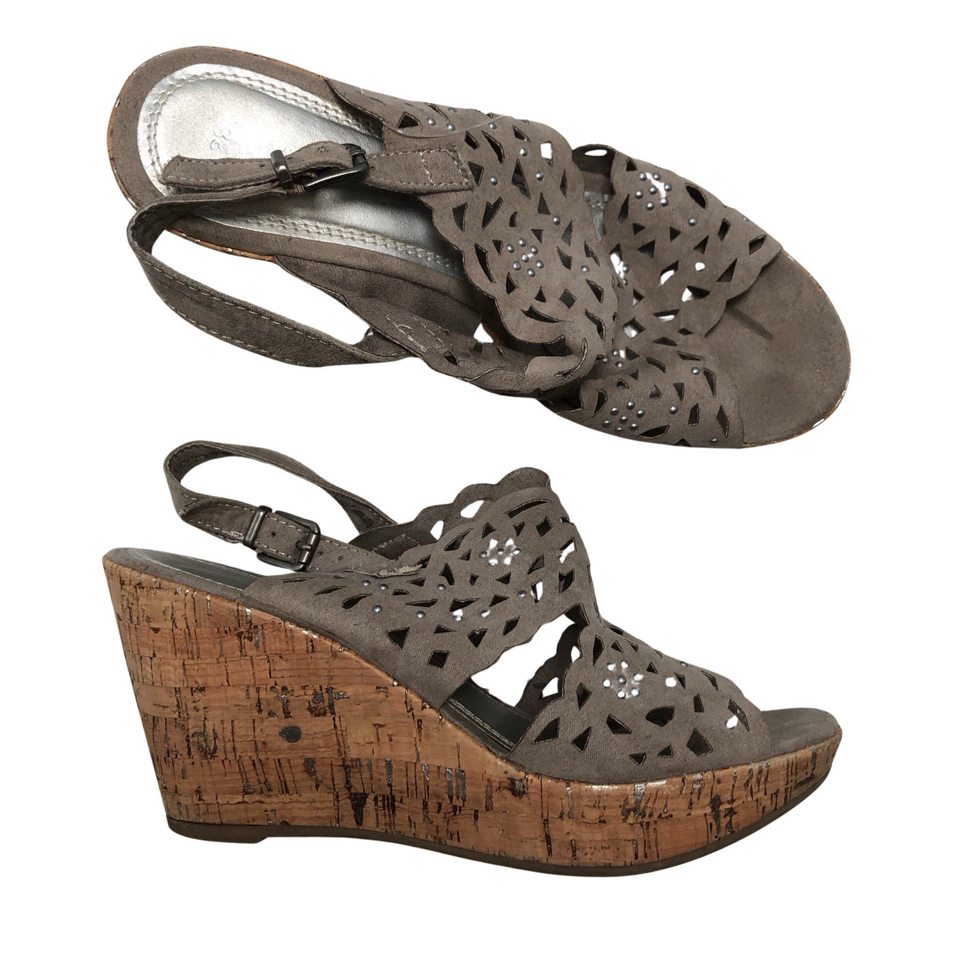 Unisex Marco Tozzi - Wedge sandals, size 38 - Gray (1)