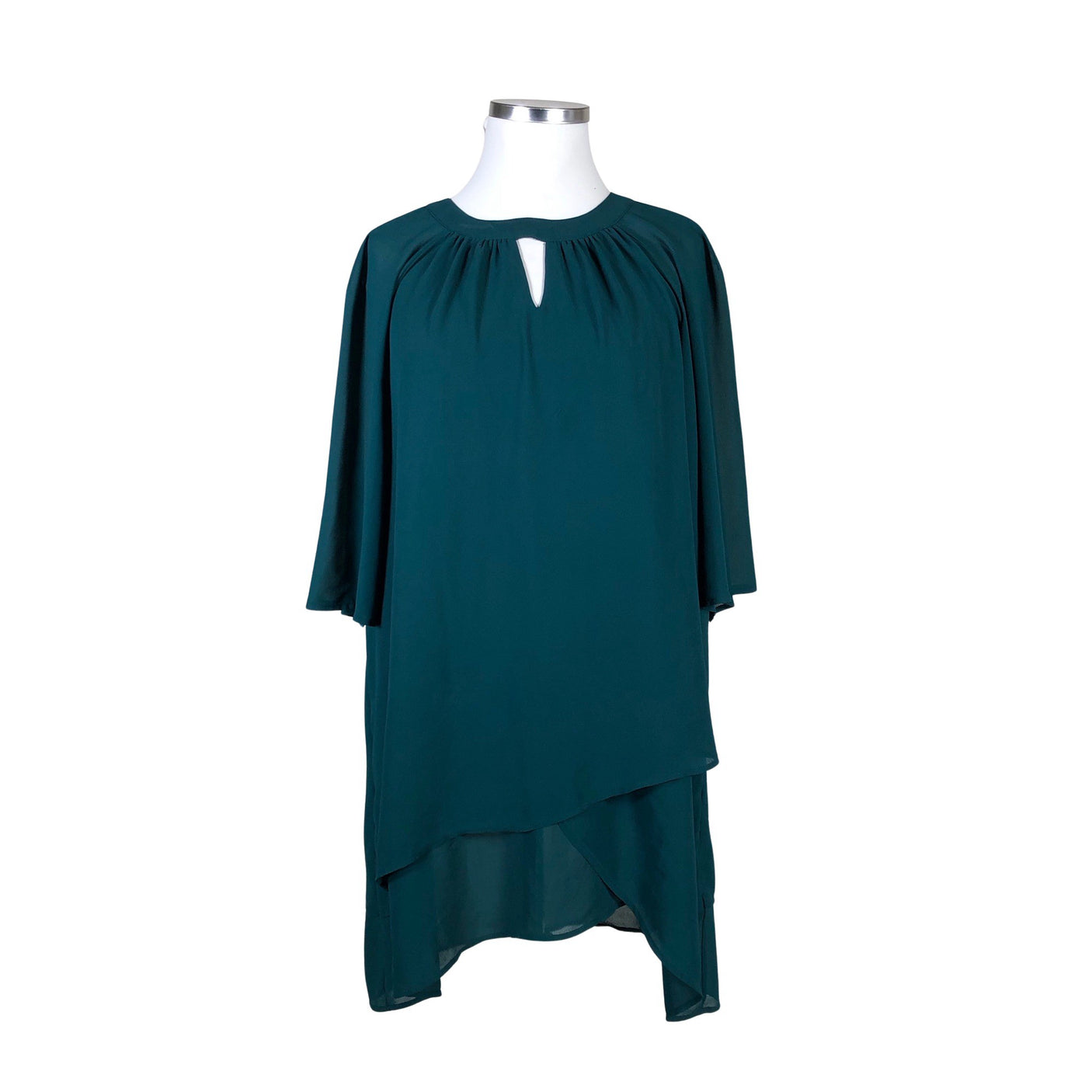 Unisex Zizzi - Schiffon dress, size 46 - Green (1)