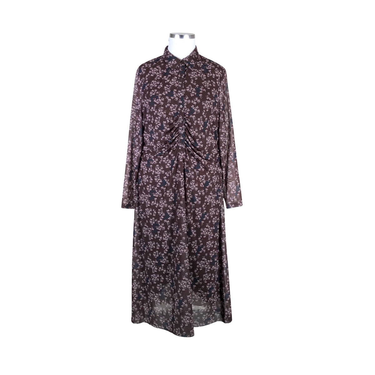 Unisex Gerry Weber - Schiffon dress, size 46 - Brown (1)