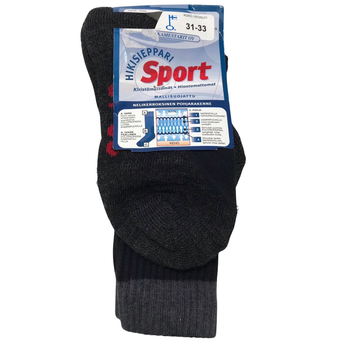 Unisex Sukkamestarit - Socks, size 32 - Gray (1)