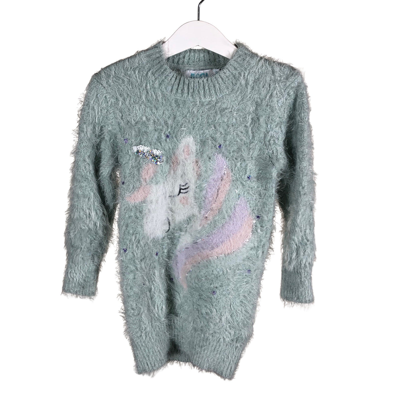 Unisex Bogi - Knit dress, size 104 - 110 - Light blue (1)