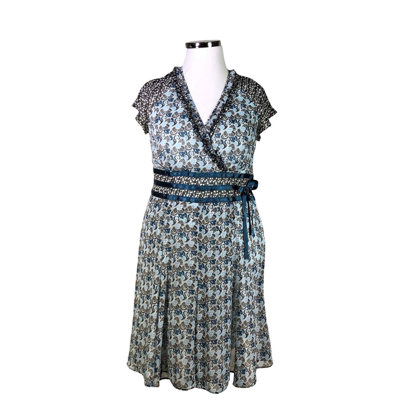 Unisex Taifun - Schiffon dress, size 42 - Blue (1)