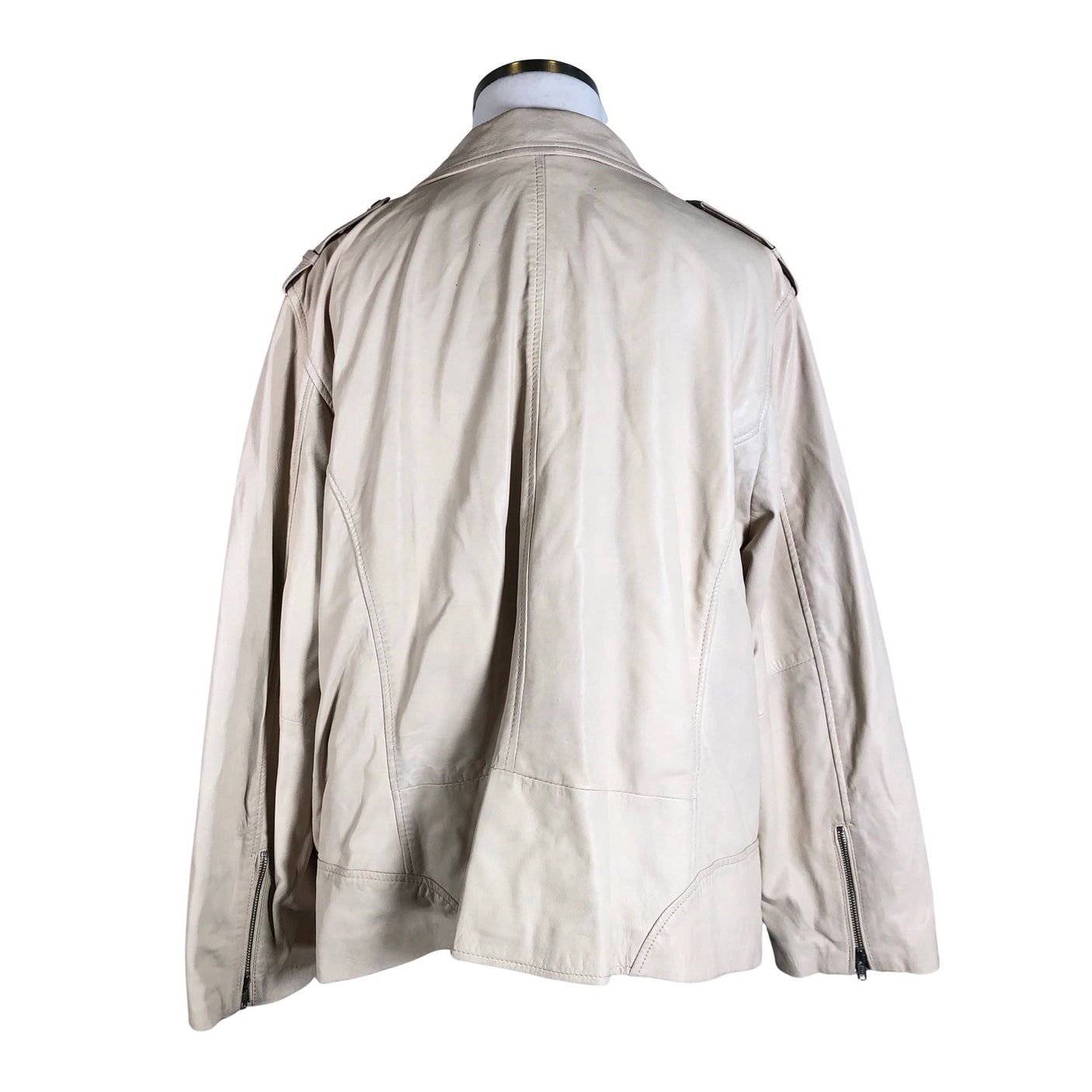 Unisex Sara Lindholm - Leather jacket, size 56 - Beige (2)