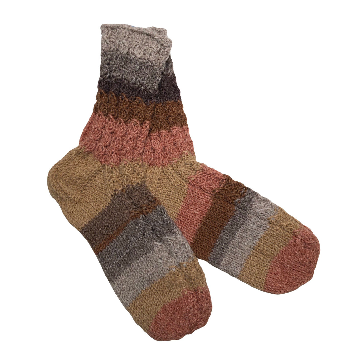 Unisex Handmade - Wool socks, size 38 - Brown (1)