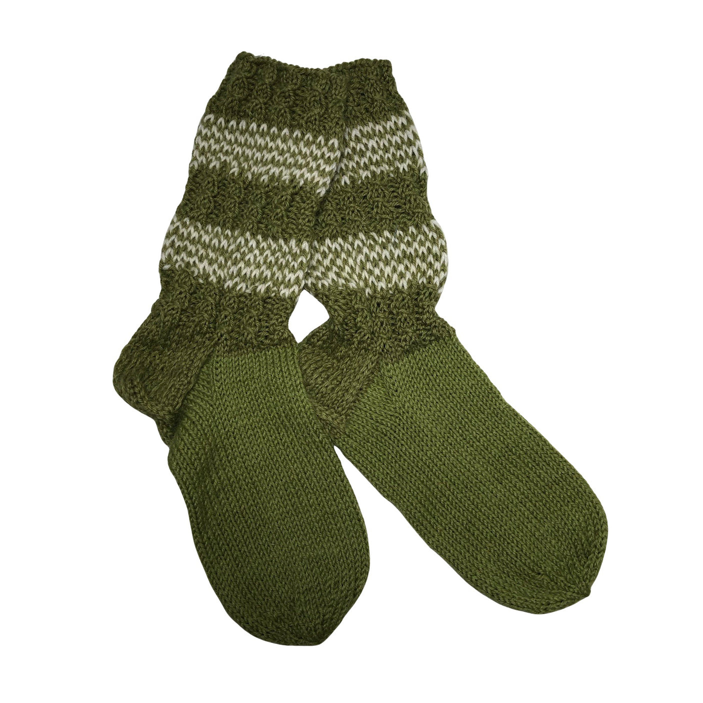 Unisex Handmade - Wool socks, size 39 - Green (1)